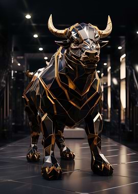 Marble bull statue