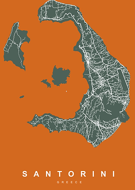MAP SANTORINI GREECE