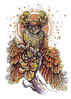 Golden Phoenix watercolor