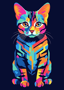 Cat WPAP Pop Art