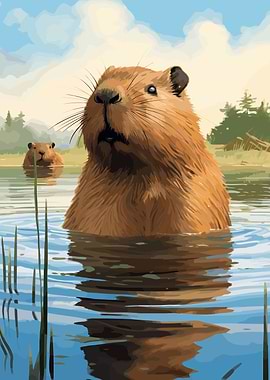 Capybara And Friend