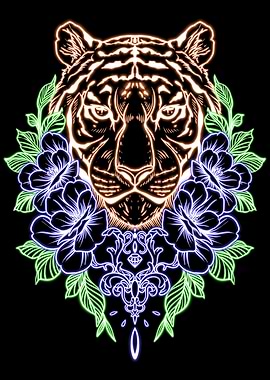 tiger head neon