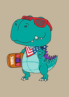 dinosaur playing skateboar