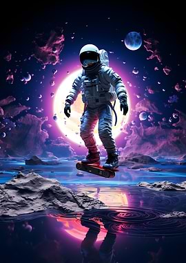 Skateboarding Astronaut