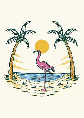 Summer Vibes Flamingo