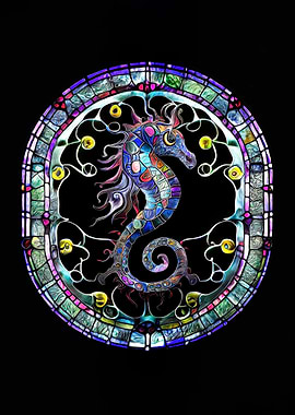 Stained Glass Seahorse