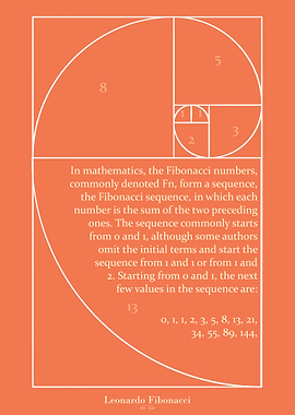 Fibonacci spiral poster