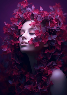 Purple Pink Flower Woman