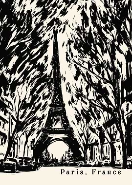 Eiffel Tower Vintage Art