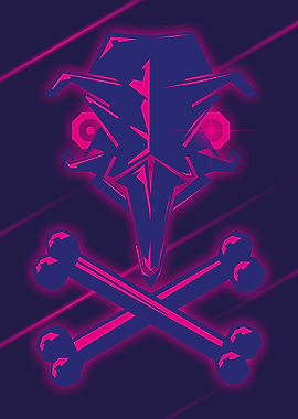PENGUIN SKULL BLUE MAGENTA