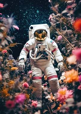 Astronaut In Flowers