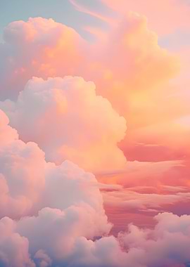 Pink clouds in sunset