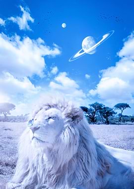 White Lion Blue Butterfly