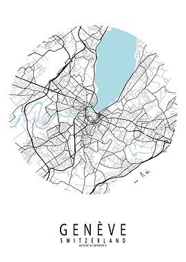 Geneva City Map Circle