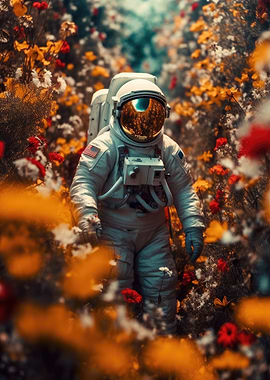 Astronaut In Flowers V2