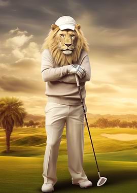 Golf player Lion
