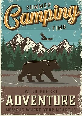 Vintage outdoor camping