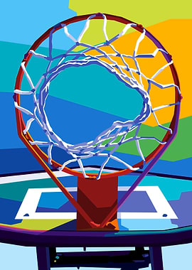 Basketball Hoop Pop Art