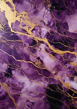 Purple And Gold Marble
