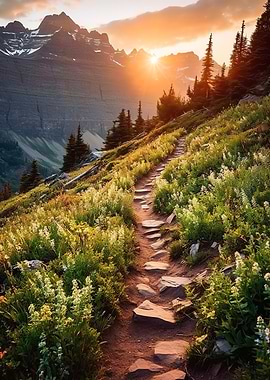 Sunset in the mountains