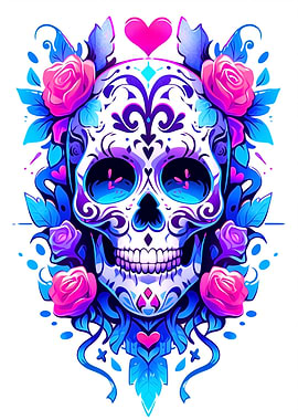 Skull and Flower
