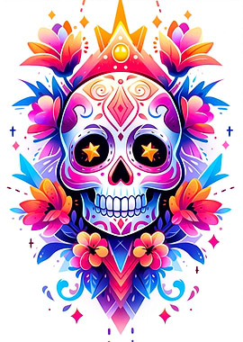 Skull and Flower