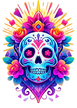 Skull and Flower