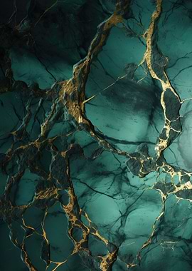 Emerald Green Gold Marble