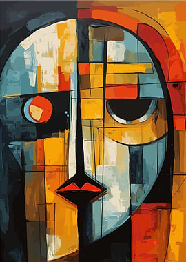 Sadness Abstract Face Art