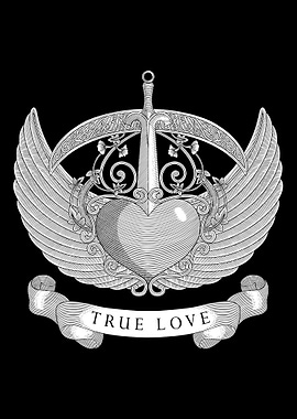 heart with sword ornament