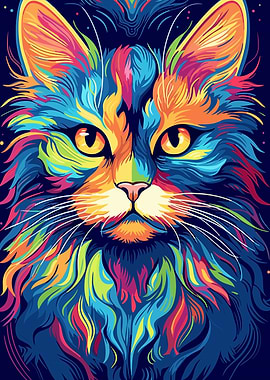 Cute Cat Pop Art
