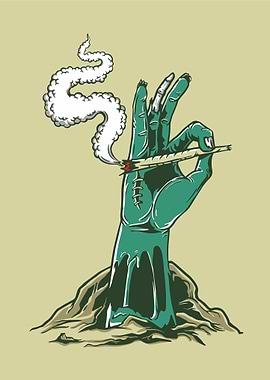 Marijuana in Zombies Hand