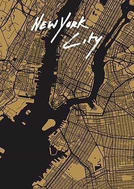 New York City Golden Map