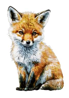 Cute Red Fox watercolor