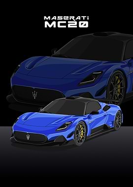 maserati mc20 blue