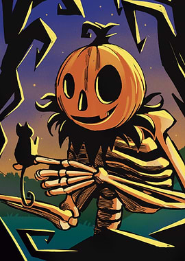 Skeleton Pumpkin