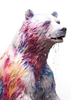 Colored Marble Bear 2