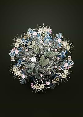 White Pea Flower Wreath