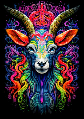 Psychedelic Goat Neon