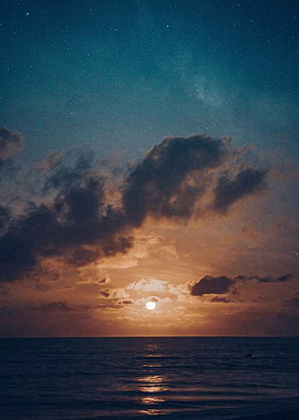 peaceful sunset beach