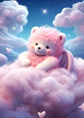 Pink Teddy In Dreamland