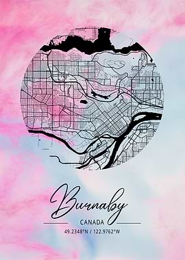 Burnaby Beta WatercolorMap