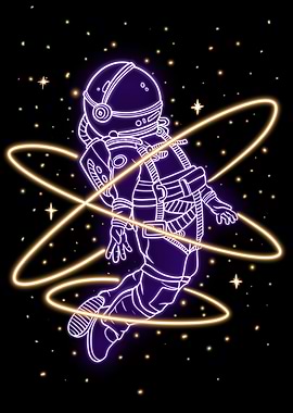 astronaut neon star