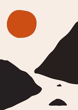 Abstract mountain scene