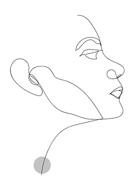 One Line Art Woman