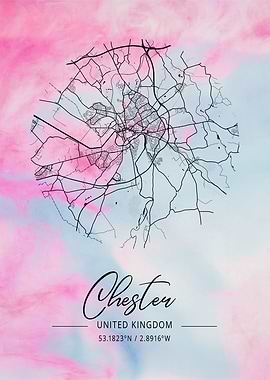 Chester Beta WatercolorMap