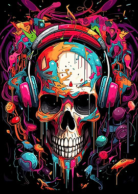 Music Psychedelic Skull