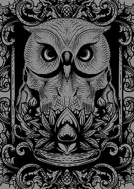 Owl engraving