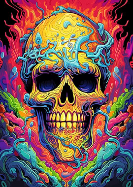 Wild Psychedelic Skull