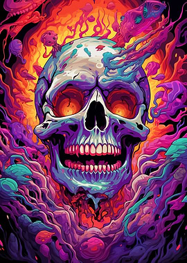 Space Psychedelic Skull